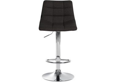 Tabouret de bar Jerry, tissu, chrome, noir