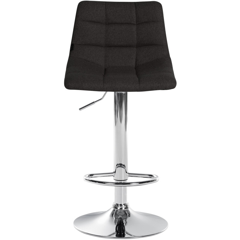 Tabouret de bar Jerry, tissu, chrome, noir