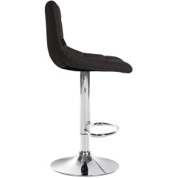 Tabouret de bar Jerry, tissu, chrome noir