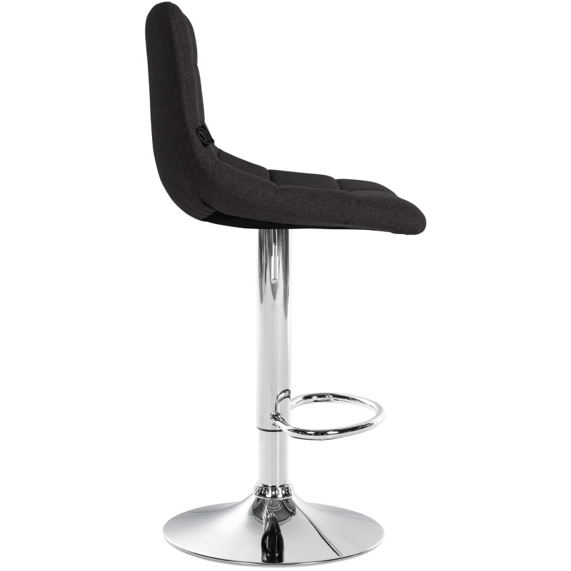 Tabouret de bar Jerry, tissu, chrome noir