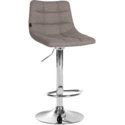 Tabouret de bar Jerry, tissu, chrome gris