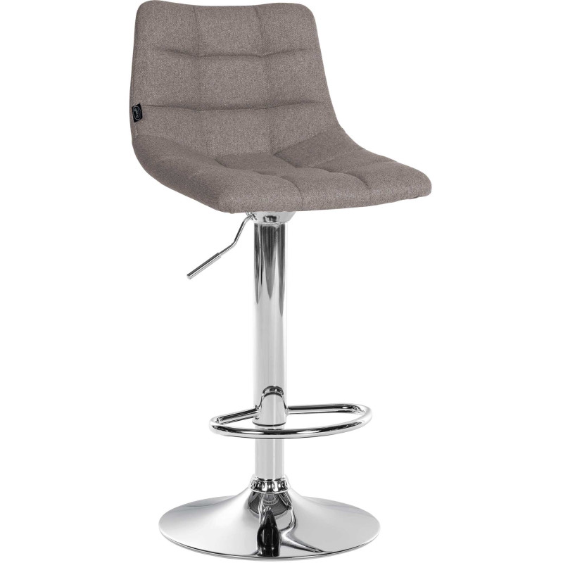 Tabouret de bar Jerry, tissu, chrome gris