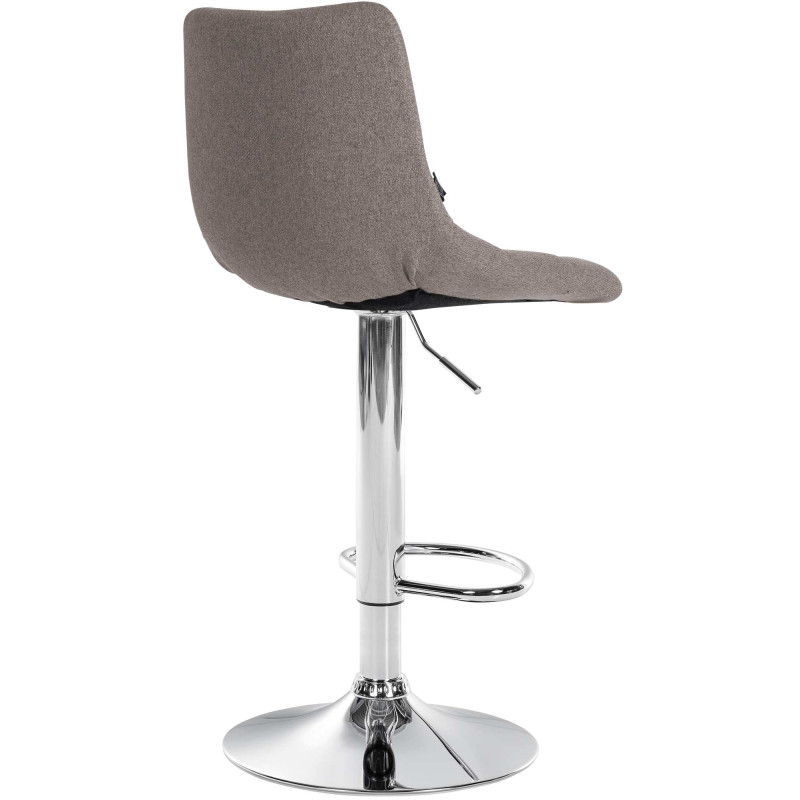 Tabouret de bar Jerry, tissu, chrome gris