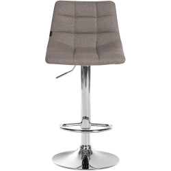 Tabouret de bar Jerry, tissu, chrome gris