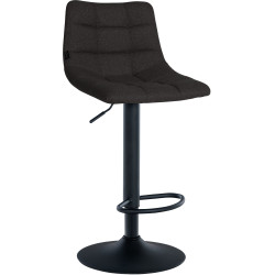 Tabouret de bar Jerry, tissu noir noir