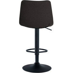 Tabouret de bar Jerry, tissu noir noir