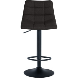 Tabouret de bar Jerry, tissu noir noir