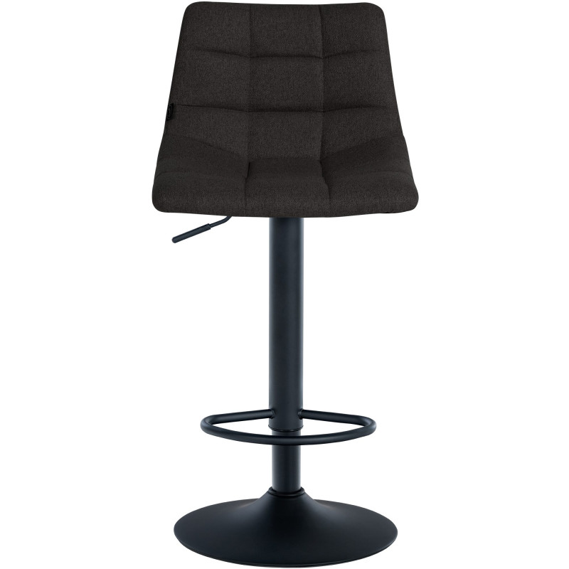 Tabouret de bar Jerry, tissu noir noir