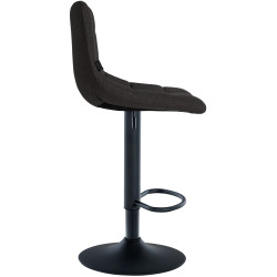 Tabouret de bar Jerry, tissu noir noir
