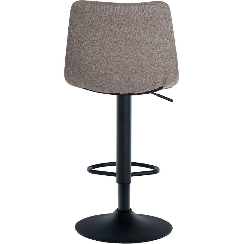 Tabouret de bar Jerry, tissu noir gris