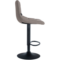 Tabouret de bar Jerry, tissu noir gris