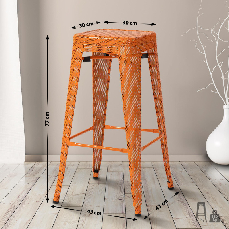 Tabouret de bar Fletcher orange