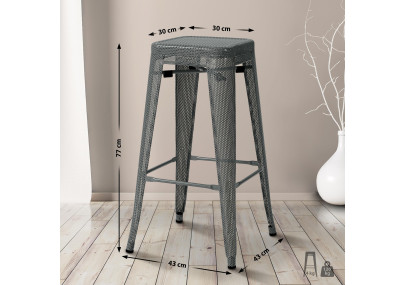 Sgabello da bar grigio Fletcher