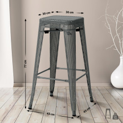 Tabouret de bar Fletcher gris