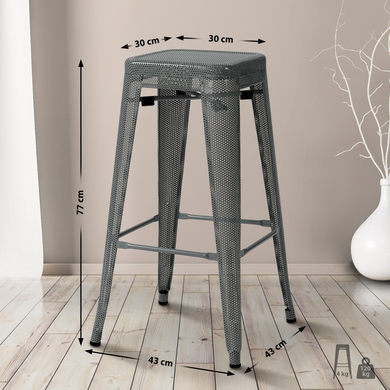 Tabouret de bar Fletcher gris