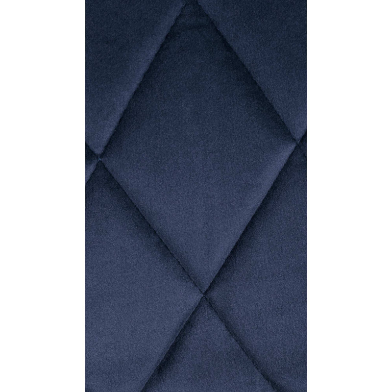 Taburete de bar Lazio de terciopelo, cromado, azul