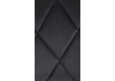 Tabouret de bar Lazio en velours noir et gris foncé