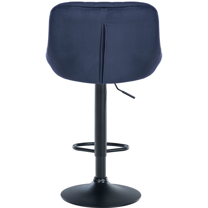 Tabouret de bar Lazio en velours noir bleu