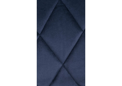 Banqueta de bar Lazio em veludo, preta e azul