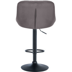 Tabouret de bar Lazio en velours noir et gris