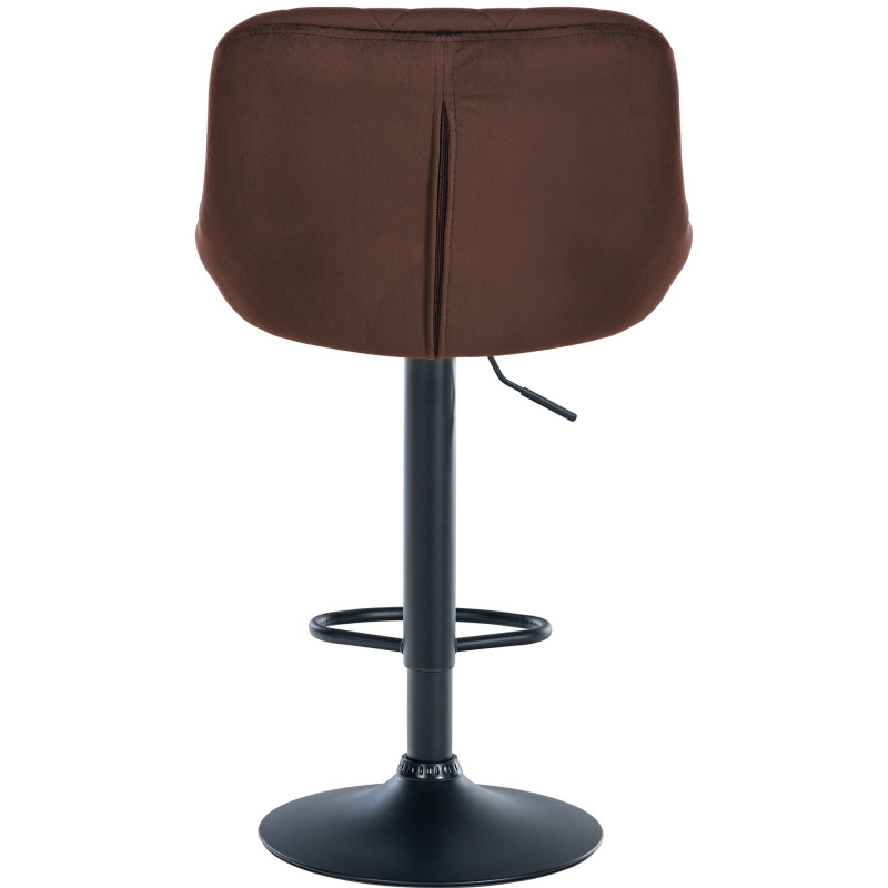 Tabouret de bar Lazio en velours noir brun