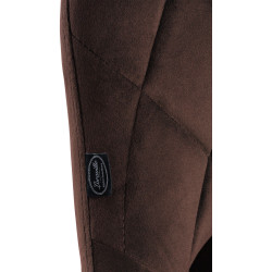 Tabouret de bar Lazio en velours, noir/marron