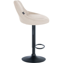 Tabouret de bar Lazio en velours noir crème