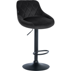 Tabouret de bar Lazio en velours noir noir