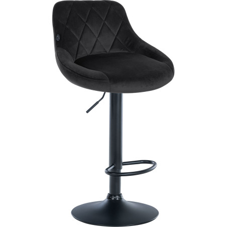 Tabouret de bar Lazio en velours noir noir