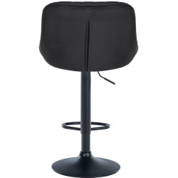 Tabouret de bar Lazio en velours noir noir