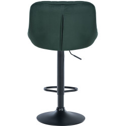 Tabouret de bar Lazio en velours, noir/vert foncé