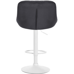 Tabouret de bar Lazio en velours, blanc/gris foncé