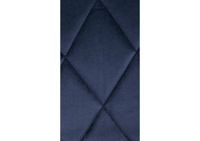 Taburete de bar Lazio de terciopelo, blanco/azul