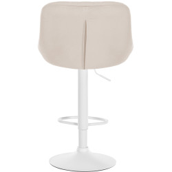 Tabouret de bar Lazio en velours, blanc/crème