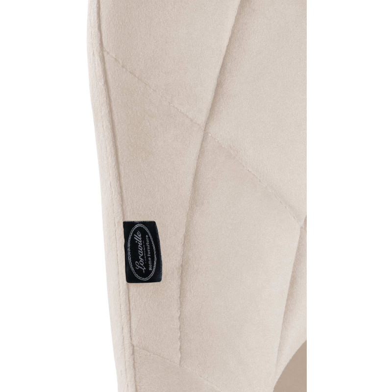 Tabouret de bar Lazio en velours, blanc/crème