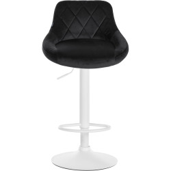 Tabouret de bar Lazio en velours blanc noir