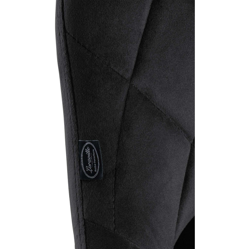 Tabouret de bar Lazio en velours, blanc/noir