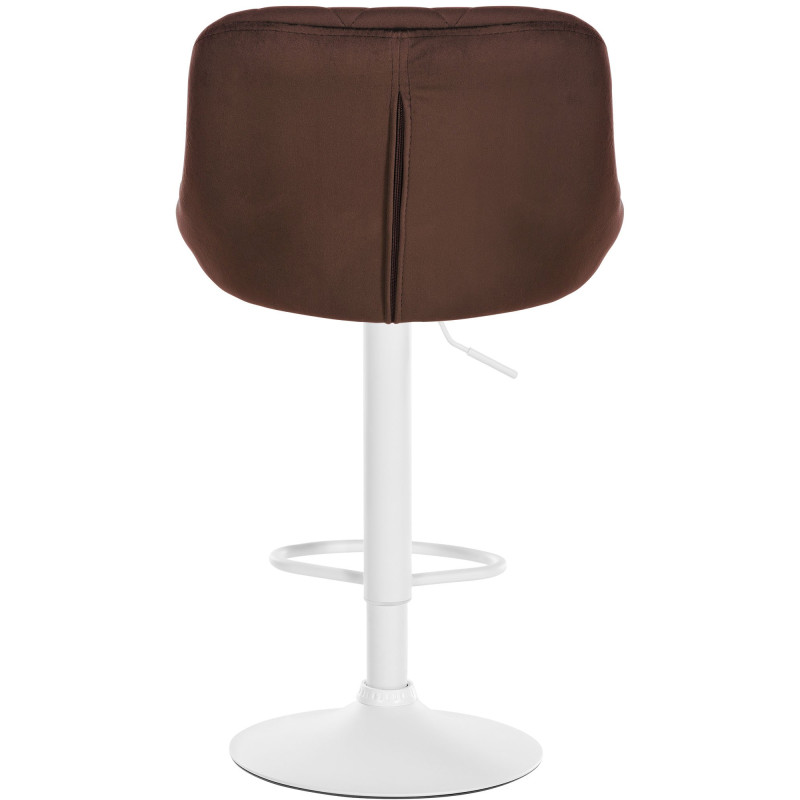 Tabouret de bar Lazio en velours blanc brun
