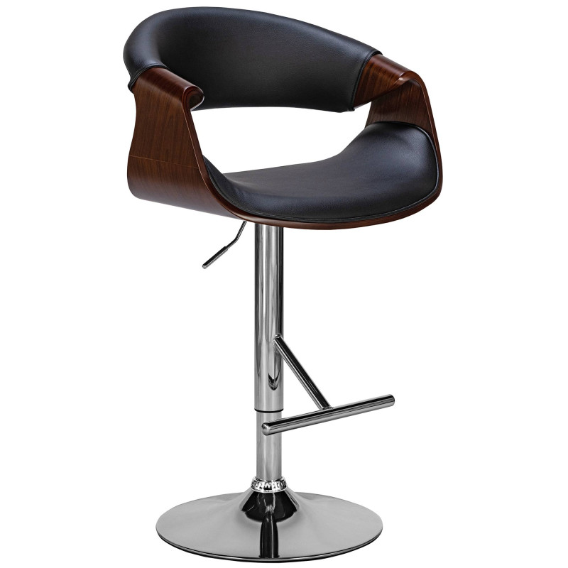 Tabouret de bar Foley en similicuir noyer/noir