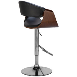 Tabouret de bar Foley en similicuir noyer/noir