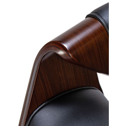 Tabouret de bar Foley en similicuir noyer/noir