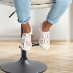 Tabouret de bar Damar, tissu, noir et crème