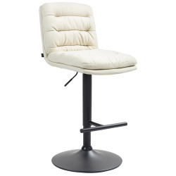 Tabouret de bar Damar, tissu, noir et crème