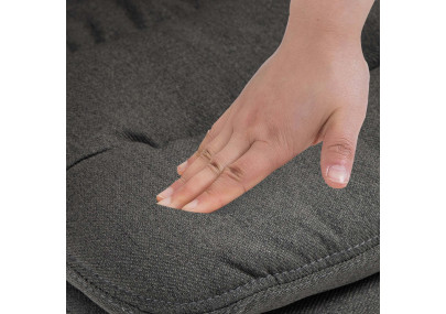 Taburete de bar Damar, tapizado: negro/gris oscuro