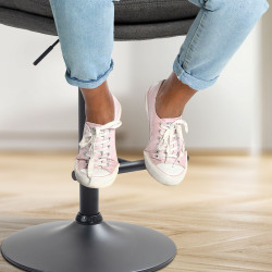 Tabouret de bar Damar, tissu : noir/gris foncé