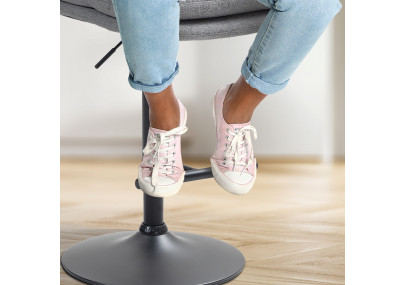 Tabouret de bar Damar, tissu, noir/gris