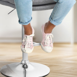 Tabouret de bar Damar, tissu, chrome gris