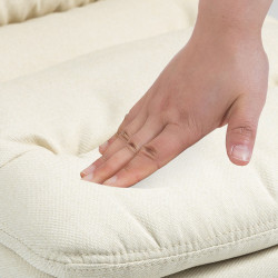 Tabouret de bar Damar, tissu blanc crème