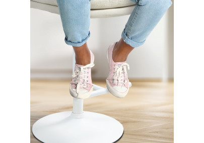 Tabouret de bar Damar, tissu blanc/crème
