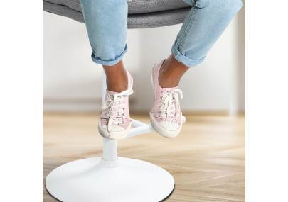 Tabouret de bar Damar, tissu, blanc/gris